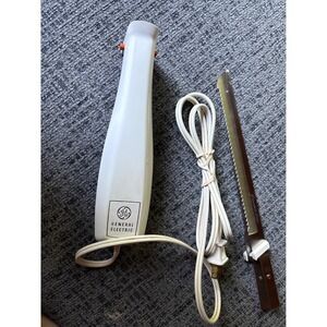 Vintage General Electric Electric Carving Knife White D4EK15 Stainless Steel USA